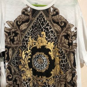White/Gold Leopard Print INC Men’s Tee